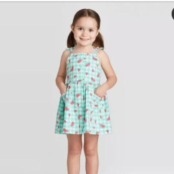 NWT 18mo Cat & Jack Watermelon Tank Dress - Picture 2 of 3